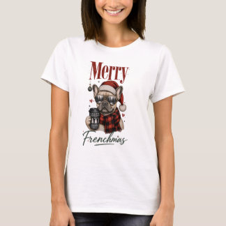 Merry Frenchmas French Bulldog T-shirt