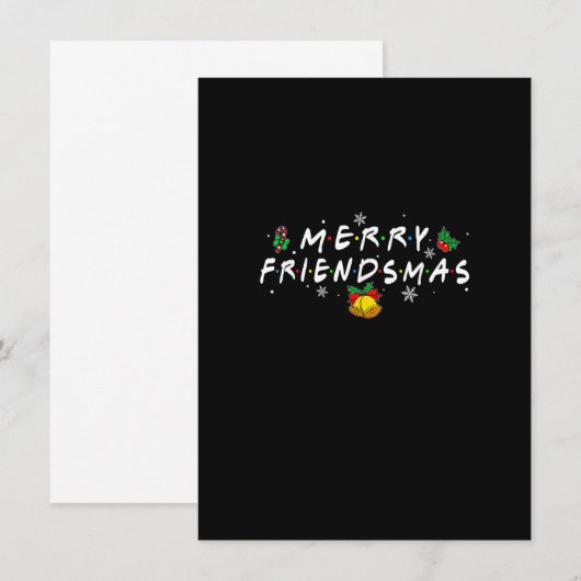 Merry Friendsmas Friends Kerstmis Matching G Kaart (Voorkant / Achterkant)