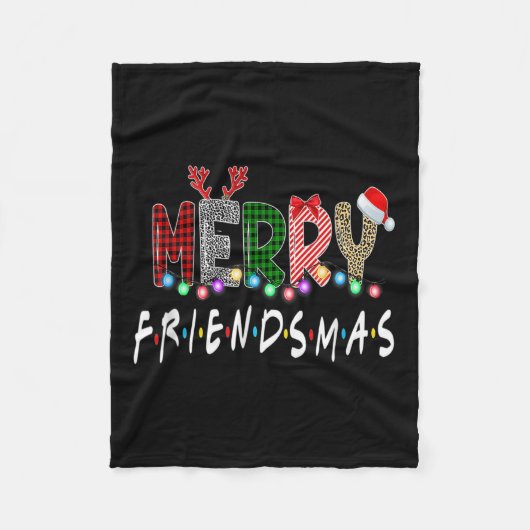 Merry Friendsmas Friends Kerstmis Matching Xmas G Fleece Deken (Voorkant)