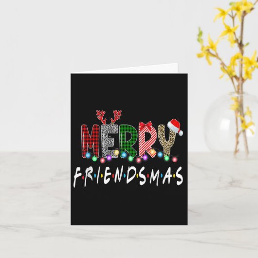 Merry Friendsmas Friends Kerstmis Matching Xmas G Kaart (Gele Bloem)