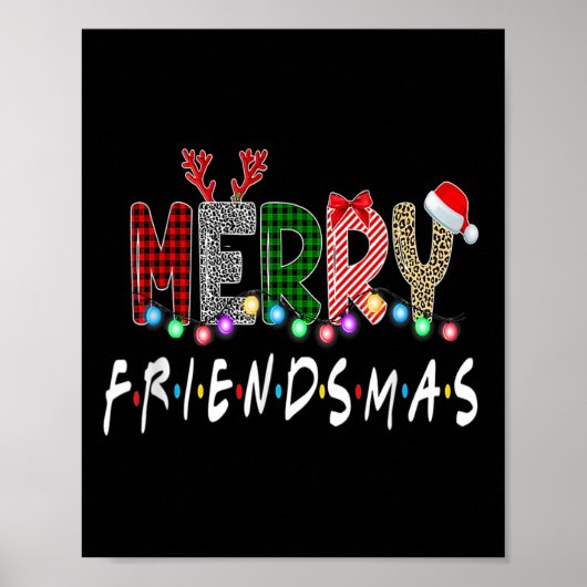 Merry Friendsmas Friends Kerstmis Matching Xmas G Poster (Voorkant)