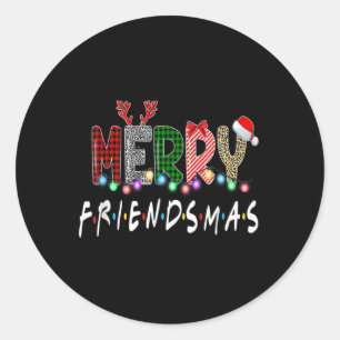 Merry Friendsmas Friends Kerstmis Matching Xmas G Ronde Sticker