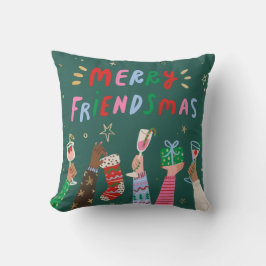Merry Friendsmas Holiday Throw Pillow Kussen
