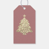 Merry from Holiday Gift Label Gold Kerstmis Roos Cadeaulabel (Achterkant)