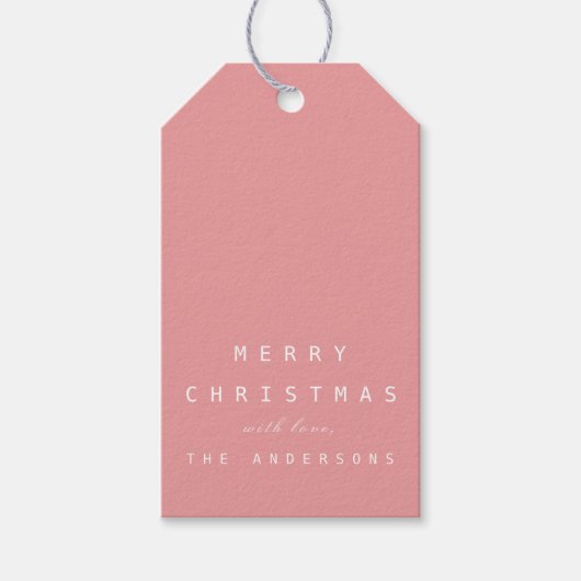 Merry from Holiday Gift Label Gold Minimal Roos Cadeaulabel (Voorkant)