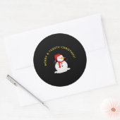 Merry & Frosty Christmas Ronde Sticker (Envelop)