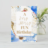 Merry Fun Birthday Invitation Kaart (Staand voorkant)