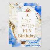 Merry Fun Birthday Invitation Kaart (Voorkant / Achterkant)