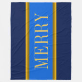 MERRY Fun Elegant Navy Royal Blue Racing Stripes Fleece Deken (Voorkant)