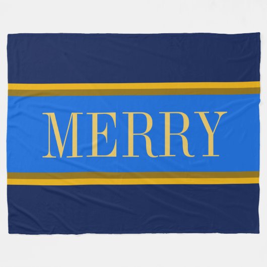 MERRY Fun Elegant Navy Royal Blue Racing Stripes Fleece Deken (Voorkant (Horizontaal))