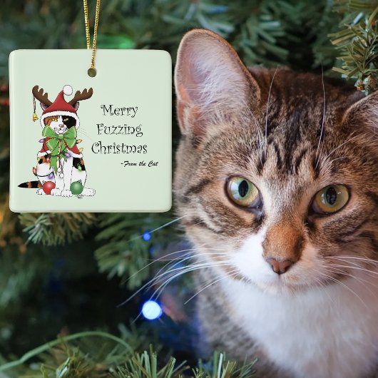 Merry Fuzzing Kerstmis Keramisch Ornament