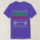 Merry Gainzmas Gym Lifting Weight Lifter na Ugly C T-shirt (Design voorkant)
