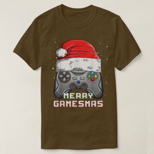 Merry Gamesmas Funny Christmas Gaming Video Gamer  T-shirt (Design voorkant)