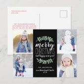 Merry Garland Holiday 4 Foto Collage Briefkaart (Voorkant / Achterkant)