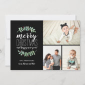 Merry Garland Holiday Kerstcollage 3-Foto Feestdagenkaart (Voorkant)