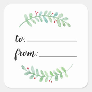 Merry Garland Holiday voor cadeauuitwisseling Vierkante Sticker