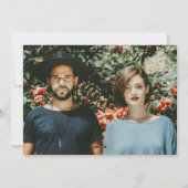 Merry gehuwd met twee foto's met minimalistische s feestdagenkaart (Achterkant)