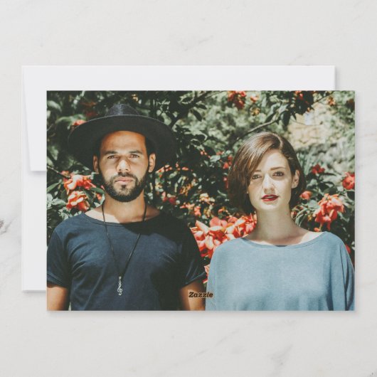 Merry gehuwd met twee foto's met minimalistische s feestdagenkaart (Achterkant)