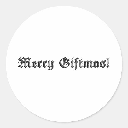 Merry Giftmas. Ronde Sticker (Voorkant)