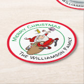 Merry glimlende kerstcadeautjes ronde kartonnen onderzetter (Gebogen)