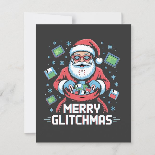 Merry Glitchmas Coding Programmeur Santa Christmas (Voorkant)
