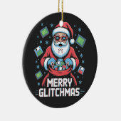 Merry Glitchmas Coding Programmeur Santa Christmas Keramisch Ornament (Rechts)