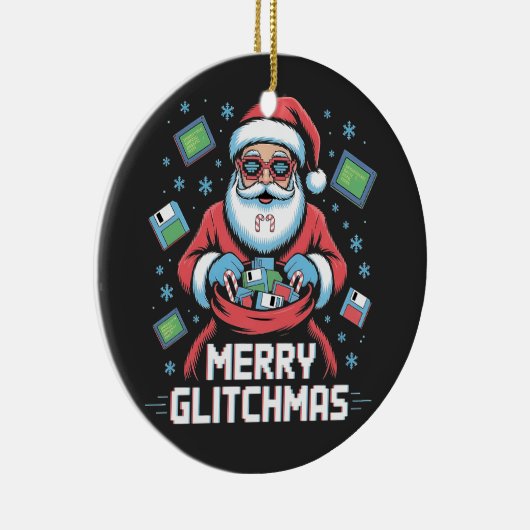 Merry Glitchmas Coding Programmeur Santa Christmas Keramisch Ornament (Rechts)