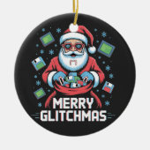 Merry Glitchmas Coding Programmeur Santa Christmas Keramisch Ornament (Voorkant)