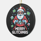 Merry Glitchmas Coding Programmeur Santa Christmas Keramisch Ornament (Links)