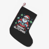 Merry Glitchmas Coding Programmeur Santa Christmas Kleine Kerstsok (Voorkant (Hangend))