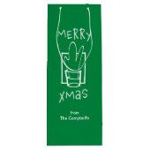 Merry Glitterende Kerst Shotjes Wijn Cadeautas (Achterkant)