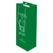 Merry Glitterende Kerst Shotjes Wijn Cadeautas (Voorkant Gekanteld)