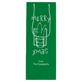 Merry Glitterende Kerst Shotjes Wijn Cadeautas