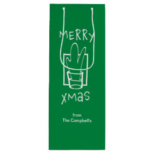 Merry Glitterende Kerst Shotjes Wijn Cadeautas
