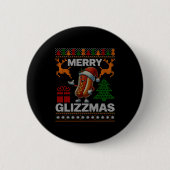 Merry Glizzmas -christmas Glizy Matching Family Ug Ronde Button 5,7 Cm (Voorkant)