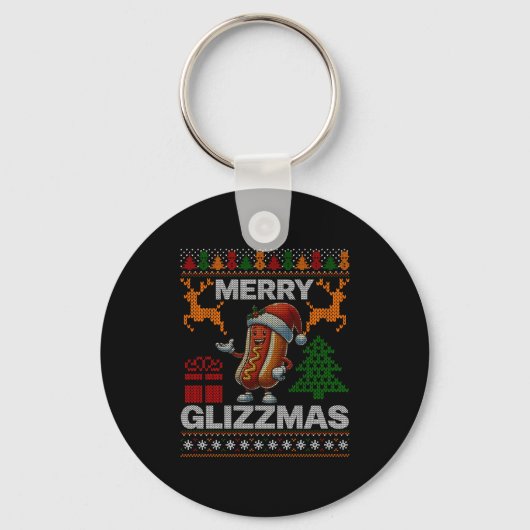 Merry Glizzmas -christmas Glizy Matching Family Ug Sleutelhanger (Voorkant)
