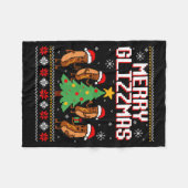 Merry Glizzmas Funny Merry Christmas Hotdogs Xmas  Fleece Deken (Voorkant (Horizontaal))