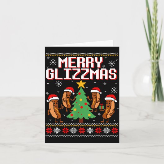 Merry Glizzmas Funny Merry Christmas Hotdogs Xmas  Kaart (Voorkant)