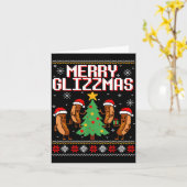 Merry Glizzmas Funny Merry Christmas Hotdogs Xmas  Kaart (Gele Bloem)