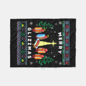 Merry Glizzmas Funny Ugly Christmas Sweater Glizzy Fleece Deken (Voorkant (Horizontaal))
