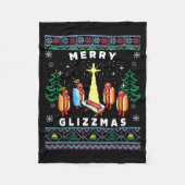 Merry Glizzmas Funny Ugly Christmas Sweater Glizzy Fleece Deken (Voorkant)