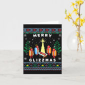 Merry Glizzmas Funny Ugly Christmas Sweater Glizzy Kaart (Gele Bloem)