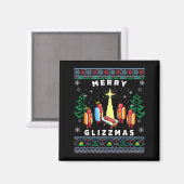 Merry Glizzmas Funny Ugly Christmas Sweater Glizzy Magneet (Voorkant / Achterkant)