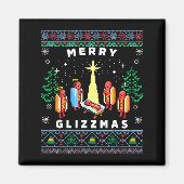 Merry Glizzmas Funny Ugly Christmas Sweater Glizzy Magneet (Voorkant)