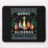Merry Glizzmas Funny Ugly Christmas Sweater Glizzy Muismat (Voorkant)