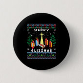 Merry Glizzmas Funny Ugly Christmas Sweater Glizzy Ronde Button 5,7 Cm (Voorkant)