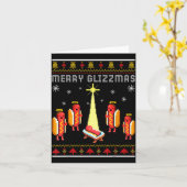 Merry Glizzmas Hot Dog Funny Ugly Christmas Sweate Kaart (Gele Bloem)