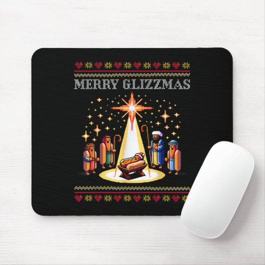 Merry Glizzmas Tacky Funny Merry Christmas Hot Dog Muismat (Met muis)