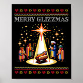 Merry Glizzmas Tacky Funny Merry Christmas Hot Dog Poster (Voorkant)