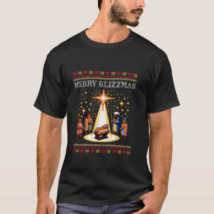 Merry Glizzmas Tacky Funny Merry Christmas Hot Dog T-shirt